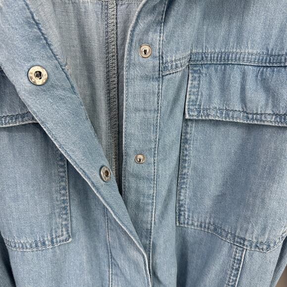Gianni Bini Charlie Denim Button Down Long Sleeve Jean Romper Womens Size 2 - Picture 5 of 9